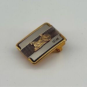 Vintage Céline Gold & Silver Tone Belt Buckle | Can Be Styled as a Brooch